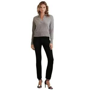 Banana Republic Women's Black Cotton/Poly/Spandex Denim Sloan Fit Pants